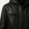 Lederjacke mit Kapuze