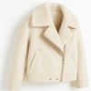 white shearling jacke damen